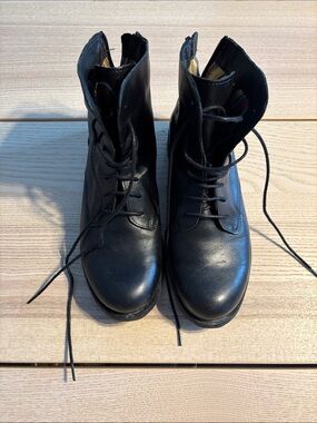 Women’s Black Lace-Up Ankle Booties